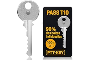 PTT-KEY PTT KEY®| Clé Pass PTT T10 – pour boîte aux lettres individuelles norme NF-D27-405 et certains halls d'immeuble- Serrure standard La Poste.
