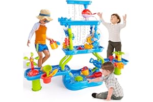 Ci Vetch Kids Water Table for Toddlers 3-5, 6-in-1 Water Sand Table Outdoor Toys for Kids Toddlers Boys Girls, Water Sand Activity Tables Summer Outdoor Toys for Outside Backyard for Toddlers Age 3-5