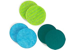 BREMERLUFT Lot de 6 tampons de rechange en microfibre de 16 cm de diamètre, universels, adaptés pour balai flottant Hurricanes M30457, Dyson, tampons de rechange sans fil (kit universel 1)
