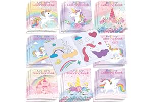 FACCITO 24 Mini Libri da Colorare Assortiti Libro di Attività per Bambini Album da Disegno Artistico Fai da Te a Tema Unicorno Animali da Fattoria Pasqua Bibbia Regalo di Compleanno (Unicorno)