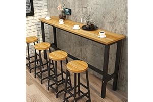 TANG SHI Modern Wooden Bar Table,Rectangle Console Sofa Table,Counter Height Dining Table Long Breakfast Kitchen Bar Table,Coffee Table Balcony Railing Table,Table Only ( Color : Natural , Size : 55.1"L x 11.8