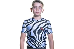 Leverage Kids BJJ MMA Rash Guard - Jiujitsu, NoGi, Swimming Shirt, Diving Top, Rashvest, Boys Gift