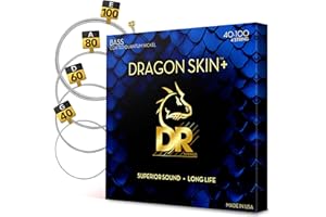 DR STRINGS DR DBQ-40 - DRAGON SKIN+™, Coated Quantum Nickel bass strings, Superior sound with pleasant feel & long lifespan: Light 40-100
