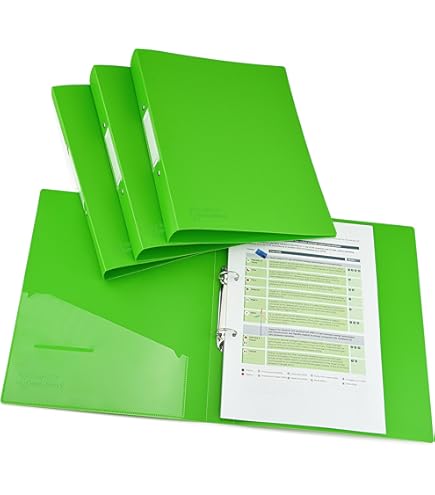 DONAU 3934001PL-06 ring binder/green | 4-D ring mechanism 30mm DIN A4 ring folder cardboard/plastic | 1.9mm thick cardboard with eco PP 100µ | pack of 10