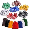 KUUQA 7 x 7 (49 Pezzi) Dadi poliedrici 7 Colore Dadi di Gioco