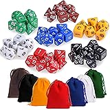 KUUQA 7 x 7 (49 Pezzi) Dadi poliedrici 7 Colore Dadi di Gioco