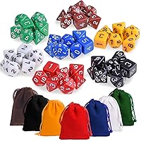 KUUQA 7 x 7 (49 Pezzi) Dadi poliedrici 7 Colore Dadi di Gioco