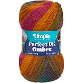 Utopia Crafts DK Ombre Yarn 100 g &ndash; Soft Acrylic Wool for Knitting and Crochet, 300 m Length, Oeko-Tex 100 Certified, Needle