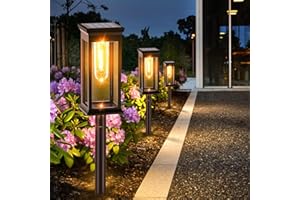 Amzxart Luces Solares de Jardín Al Aire Libre - 8 Piezas, IP65 Impermeable, Auto On/Off