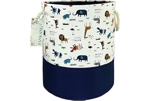 FANKANG Laundry Hamper Storage Bins Nursery Hamper Canvas Foldable Large Storage Baskets for Kids Toys Room, Nursery, Home,Gift Basket, Office, Bedroom, Clothes (Animal)