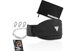 GORNATION Ceinture de Lest, Ceinture Musculation,Fixation d'un Poids pour Musculation, Calisthenics, Haltérophilie, Bodybuilding, Street Workout et Fitness, Ceinture Lestée avec Chaîne ou Corde
