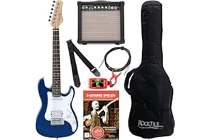 Rocktile Sphere Junior Guitare Eléctrique 3/4 Bleu SET avec ampli, cable et sangle