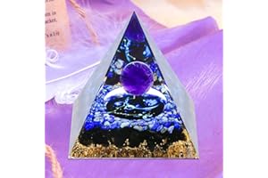 VDYXEW Crystal Pyramid, Zodiac Pisces Orgone Pyramid, Healing Crystal, Postive Energy Crystal Healing for Yoga, Meditation, Stress Reduce (Pisces B)