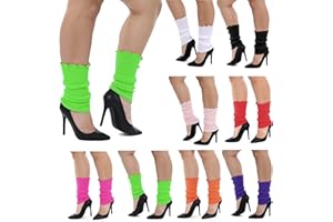 I LOVE FANCY DRESS Ladies Leg Warmers - Pair of Neon 80s Legwarmers - 1980s Dancer Pop Star Roller Disco Fancy Dress Costume Accessory