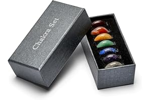 PURAJA Premium Chakra Set avec 7 pierres précieuses | Set de pierres de guérison en véritables pierres précieuses | Pierres des chakras avec symboles gravés | Pierres de guérison pour la méditation