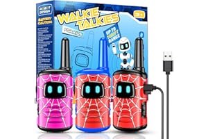 Toyokid Walkie Talkie Kinder 3er Set, Spielzeug ab 3 4 5 6 7 8 9 Jahre Junge Mädchen Walkie Talkie Kinder Aufladbar Geschenk Junge 3-10 Jahre Outdoor Spielzeug ab 3-10 Jahre walki talki