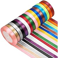 6 Rouleaux Ruban Tissu 25mm X 22m, 6 Couleurs Ruban De Satin