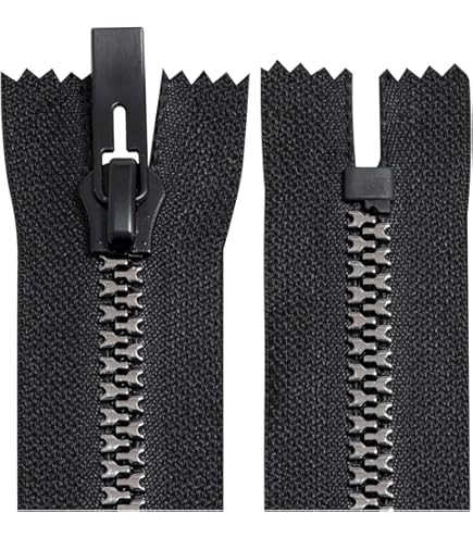 YKK 18cm broek rits zwart zilver metaal | YKK rits en runners | DR Naaimachine Onderdelen