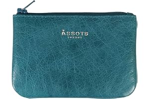 ASSOTS Genuine Soft Real Leather Zip Top Coin Purse for Women Accessory Mini Pouch