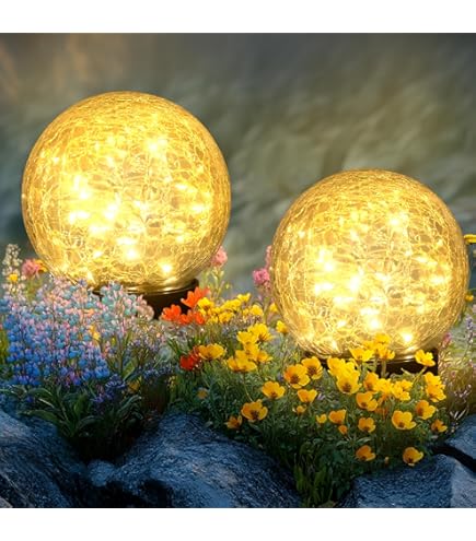 Globe Lamp, Solar Ball Lights Outdoor 16 Colors Rechargeable
