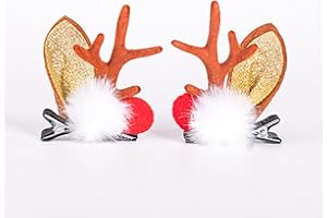 AEONDA Weihnachtliches RentierGeweih Haarnadeln Haarbänder Mädchen Schönheit Kopfschmuck Rentiergeweih niedliches Rentier WeihnachtsHaarspangen (Kaffeebraune Geweih-Haarreifen mit Pompon)