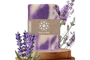 SAVIA DE ALMA Jabón de Lavanda Artesanal y Vegano – Jabón en Barra Natural, Facial, de Manos y Cuerpo | Relajante, Calmante e Hidratante | Hecho en España con Ingredientes Biodegradables | 100 g (1, Lavanda)