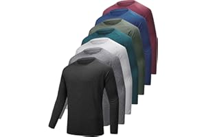 YOIOWVY Herren Langarmshirt T-Shirts 3/5/7Per Pack UPF50+UV Schutz Sonnenschutz Atmungsaktiv Sportshirts Langarm Schutz Schnelltrocknend Langarm Running Tshirts für Männer Tops