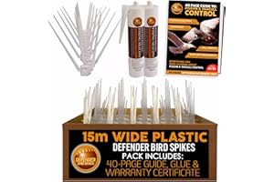 Defender Bird Spikes | Wide Plastic | Glue | Guide | 15 Metre | Various Size Packs