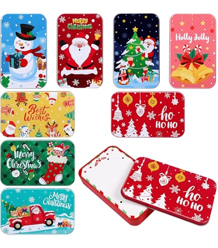 Naler Weihnachts-Kartonboxen Set – 12 Boxen & 50 Schneeflocken-Tüten, 5,5x5,5 Cm