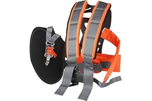 CPROSP Correa de Hombro para Cortacesped, Arnes Desbrozadora de Nylon Ajustable, con Acolchado Grueso y Suave y Mosquetón de Seguridad, Ligero, Protege la Espalda