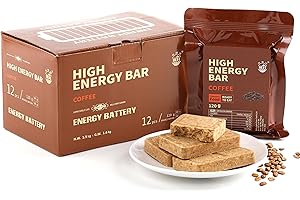 BDH Lot de 12 barres de ration alimentaire d'urgence - Saveur café compressé - Pour le camping, la randonnée, les tempêtes de neige, les tremblements de terre, les catastrophes - Durée de vie de 20 ans