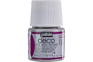 PEBEO Pébéo 285039 39 Pearl Silver - Pintura acrílica (Mate, 45 ml), Color Plata Perla