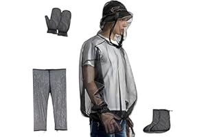 Qashflo Anti Moustique Vetement Pêche Anti Moustique Exterieur Combinaison Anti Guêpes Vetement Anti Moustique Protection Contre les Insectes Anti Pique Insect Ecran Vetement