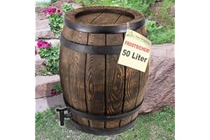 AMUR RAIN WATER BUTT water butt OAK barrel WATER TANK rain water collector Kit 50 liter RAIN BARRELS with LID & TAP styled like a wood