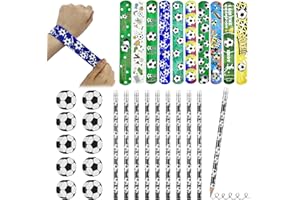 LETTERASHQP fußball radiergummi set,10*Fußball Bleistifte&10*Kunststoff Fußball Radiergummi&10*Fußball Slap Bracelet,Fußball Kinder Schule Radiergummi, für Haus Schule Büro Geburtstag Party Mitgebsel