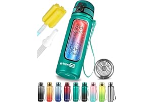 My Vesperbox - Edelstahl Thermos Trinkflasche auslaufsicher - mit Strohhalm oder Sieb - 400 ml, 600ml - BPA FREI - für Kindergarten, Schule (Rosa - Türkis, 600 ml)