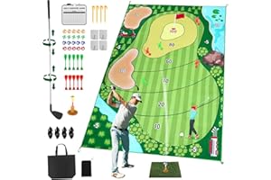 NASTOPEE Golfspiel -Set, Golf-Trainingsmatte mit Golfbällen,Golf Chipping Spiel 20 Golfbällen und 10 Darts für Zuhause Outdoor Kinder Erwachsene, Golf-Trainingshilfe-Ausrüstung für Golfliebhaber und Anfänger