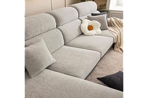 LJQAIZYL Fundas Cojines Sofa Ajustables Funda Sofa para Asiento Elasticas Individuales 1/3/2/4 Plazas Fundas de Cojín para Sofá Antiarañazos Fundas Sofa Cojines Ajustables Jacquard,GrayB-X-S