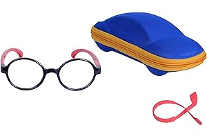 JoXiGo Lunettes Enfant Anti Lumière Bleue Anti Fatigue Filtre UV Ordinateur Bébé Garçon et Fille + Cordons à lunettes + Étui à Lunettes
