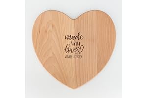 THE LASER FACTORY Planche à découper Mummy's Kitchen - Planche à découper en bois massif en forme de cœur - Plusieurs options : Maman, grand-mère, grand-mère, grand-mère, grand-mère, grand-mère, grand-mère, grand-mère,