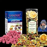 Hanzade Bitkisel Kış &Ccedil;ayı 200 Gr + Atom &Ccedil;ayı 150 Gr Kış Seti Propolisli - C Vitaminli - Kara M&uuml;rverli Zengin İ&ccedil;erikli