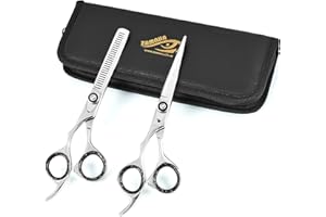 ZAMAHA UK ZAMAHA Lefty Hairdresser Professional Hair Razor Scissors - Left-Handed, 6.5 inch Hair Scissors (Cutting + Thinning) - Polish Finish
