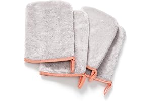 FOGARY Korallfleece mikrofiber tvättvantar mjuk flanell ansiktsvantar absorberande ansiktstvättdukar, europeisk badvante maskintvättbar, 4-pack, 23 x 16 cm