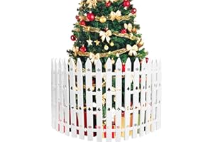 LYFETC Weihnachtsbaumumzäunung Upgrade Version 60cm Extra Hoch - Premium Weiß mit Schneeflocken Design 24 Stück Set für Tannenbaum Schutz Kinder Haustiere - Dekorative Weihnachtszaun Deko