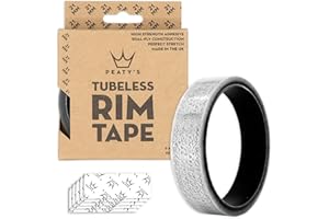 Peaty's Tubeless Rim Tape - High Tensile, Strong Adhesive, Easy Clean Removal Bicycle RimTape For Wheel Setup - 21mm, 25mm, 30mm and 35mm x 9 metre Roll For MTB Road and Gravel Rims