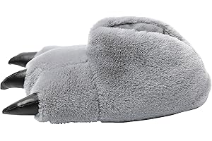 JOMIX Zimowe kapcie damskie, bardzo ciepłe buty domowe, w kształcie łap dinozaura, z pluszową podszewką, do użytku wewnątrz i na zewnątrz