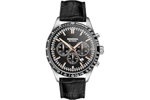 Sekonda Mens 45mm Velocity Chronograph Sports Watch Round Stainless Steel Case Water Resistant 50 metres