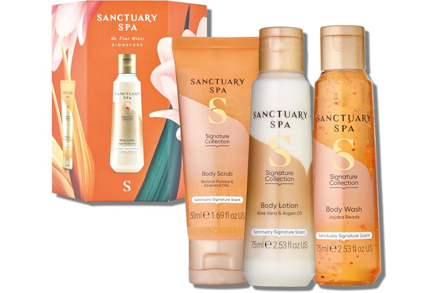 Sanctuary Spa Me Time Minis 200 ml, Vegan Beauty gift, gifts For Women, gift For Her, Birthday gift