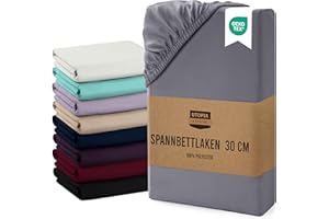 ‎UTOPIA BEDDING Utopia Bedding - Spannbettlaken 180x200cm Bis 30 cm - Grau - Oeko-Tex Zertifiziertes - Gebürstete Mikrofaser Spannbetttuch