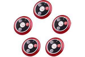 ‎RETEKESS Retekess T117 System Pagera Bezprzewodowy Nadajnik Przycisku Wywołania 4 Klawisz Funkcyjny do Ekranu T114 Zegar TD106 Lub zegar T128 (5 sztuk)